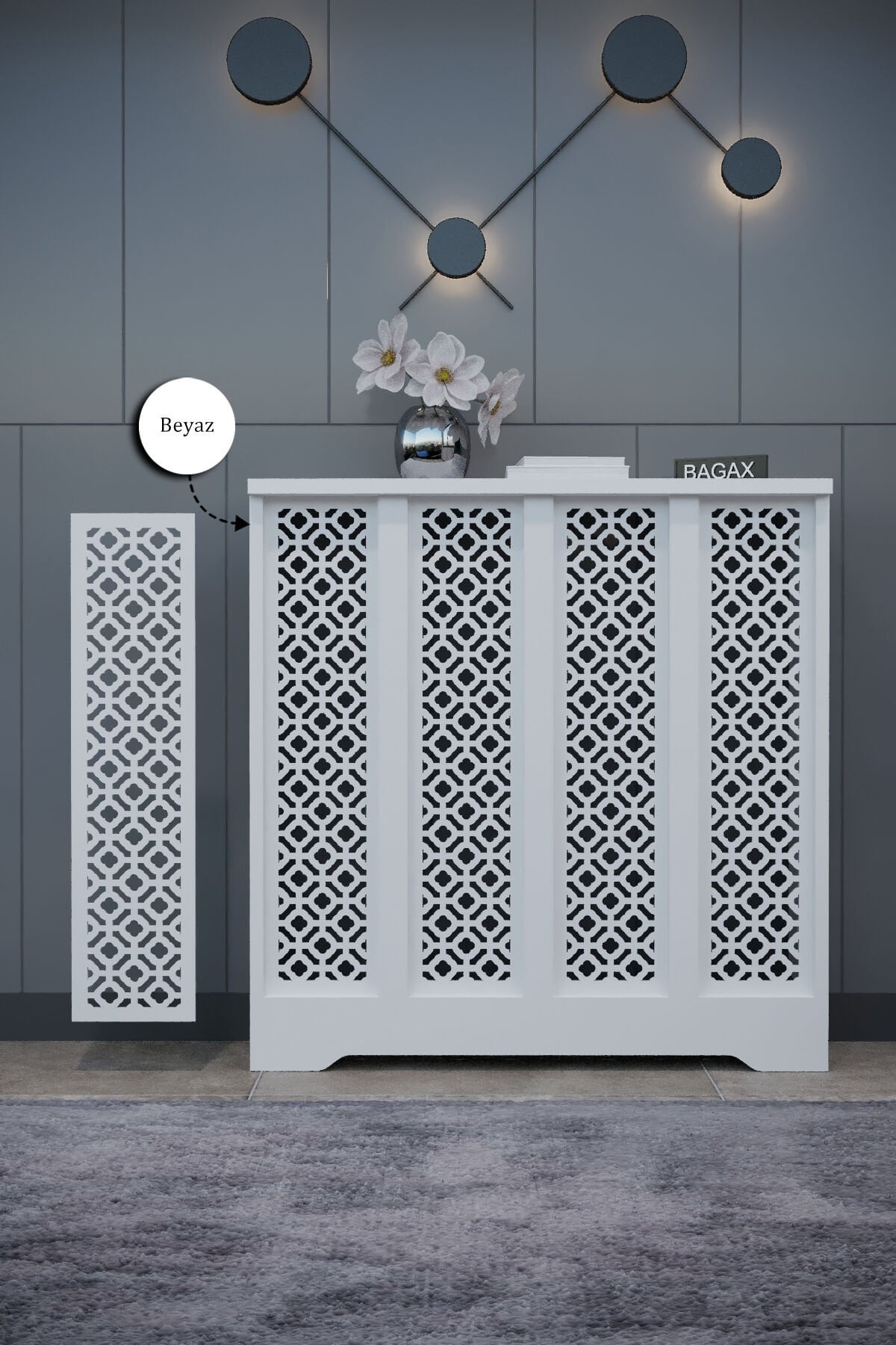 Pera Model, Beyaz Renk,iç Ölçü 76 Cm Dış Ölçü 80 Cm Petek Kaplama, Dresuar