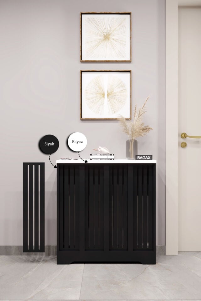 Dekoratif Petek Dolabı Kalorifer Peteği Kapatma Ünitesi Modern Tasarım İç Ölçü 76 cm Dış Ölçü 80 cm
