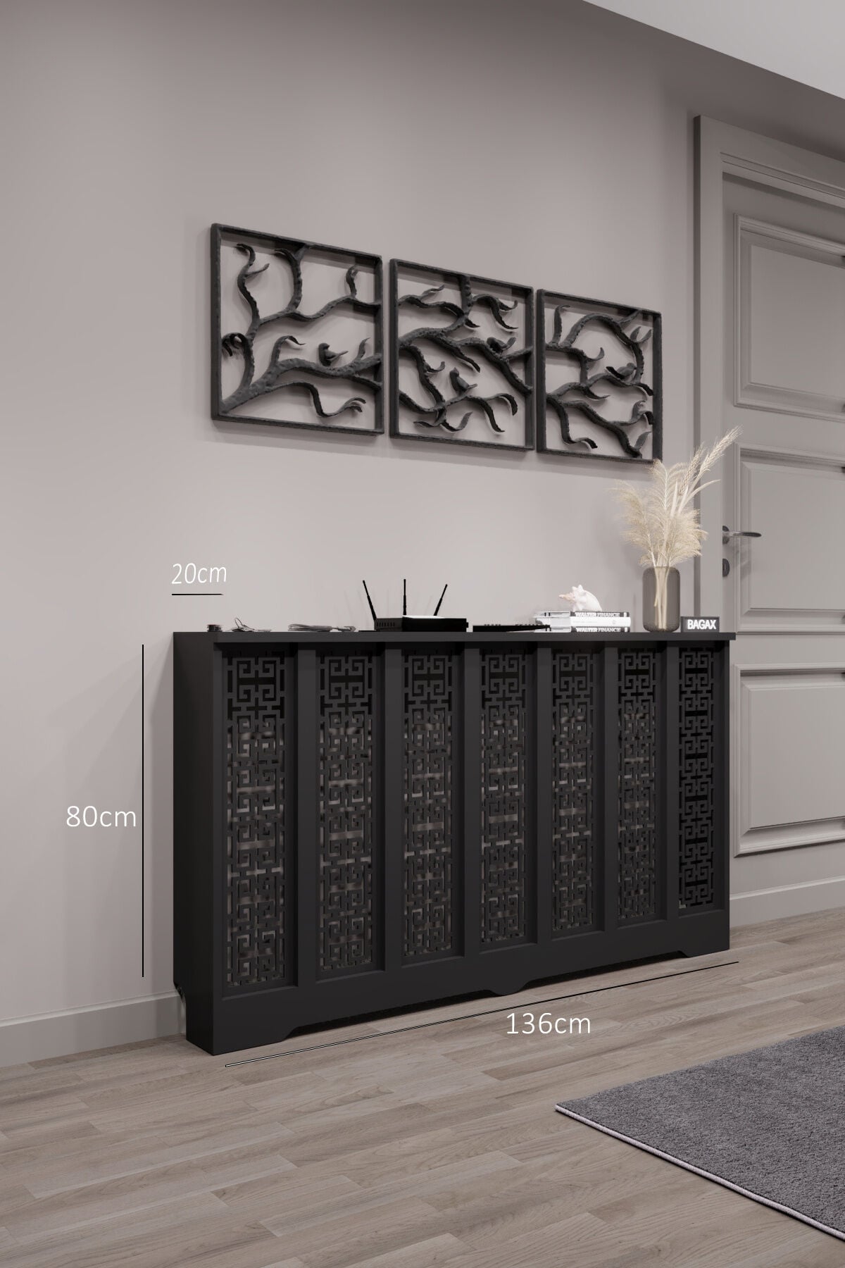 Dekoratif Petek Kaplama Modern Kalorifer Peteği Gizleme Ünitesi 11 Desen 9 Renk İç Ölçü 136 cm Dış Ölçü 140 cm