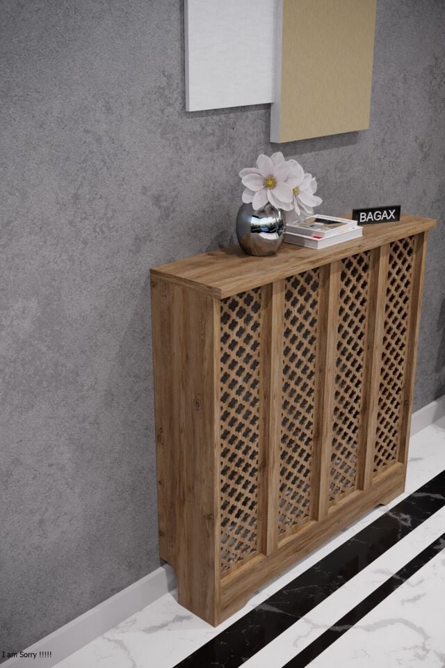 Dekoratif Petek Dolabı Kalorifer Peteği Kapatma Ünitesi Modern Tasarım İç Ölçü 76 cm Dış Ölçü 80 cm