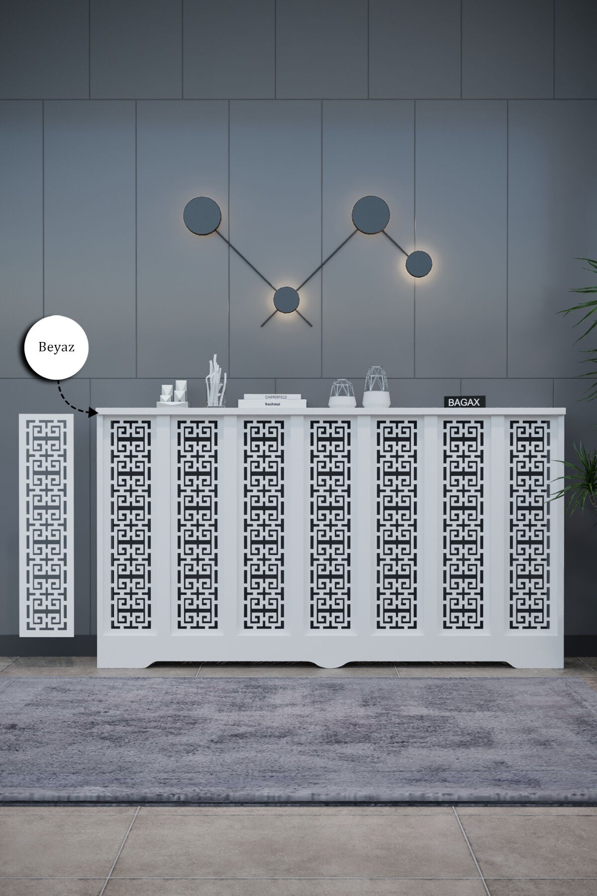 Dekoratif Petek Kaplama Modern Kalorifer Peteği Gizleme Ünitesi 11 Desen 9 Renk İç Ölçü 136 cm Dış Ölçü 140 cm