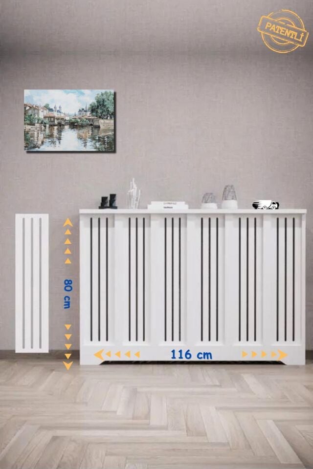 Bagax Petek Önü Dresuar Kaplama 116cm Çok Amaçlı Dolaplar Mobilya Kalorifer Petek Önü Kapatma Dekorasyon
