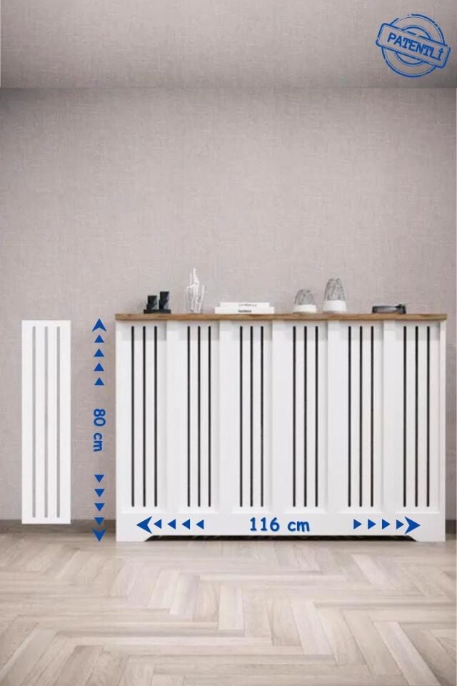 Bagax Petek Üstü Dekoratif Dresuar – Kalorifer Gizleme Antre Konsolu | Dar Alanlar İçin Modern ( iç 116 ) ( dış 120 cm ) D2