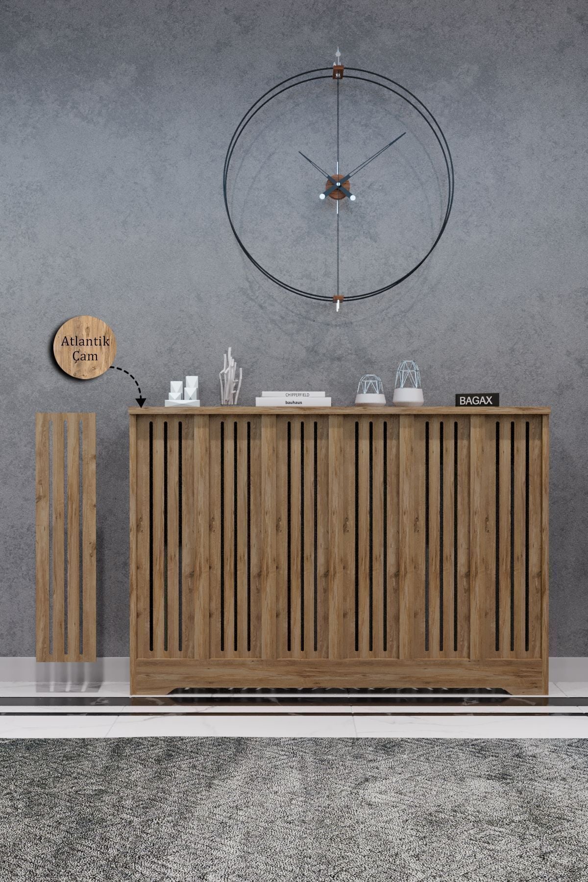 Bagax Efes Model, Çam Renk,iç Ölçü 116 Cm Dış Ölçü 120 Cm Petek Kaplama, Dresuar