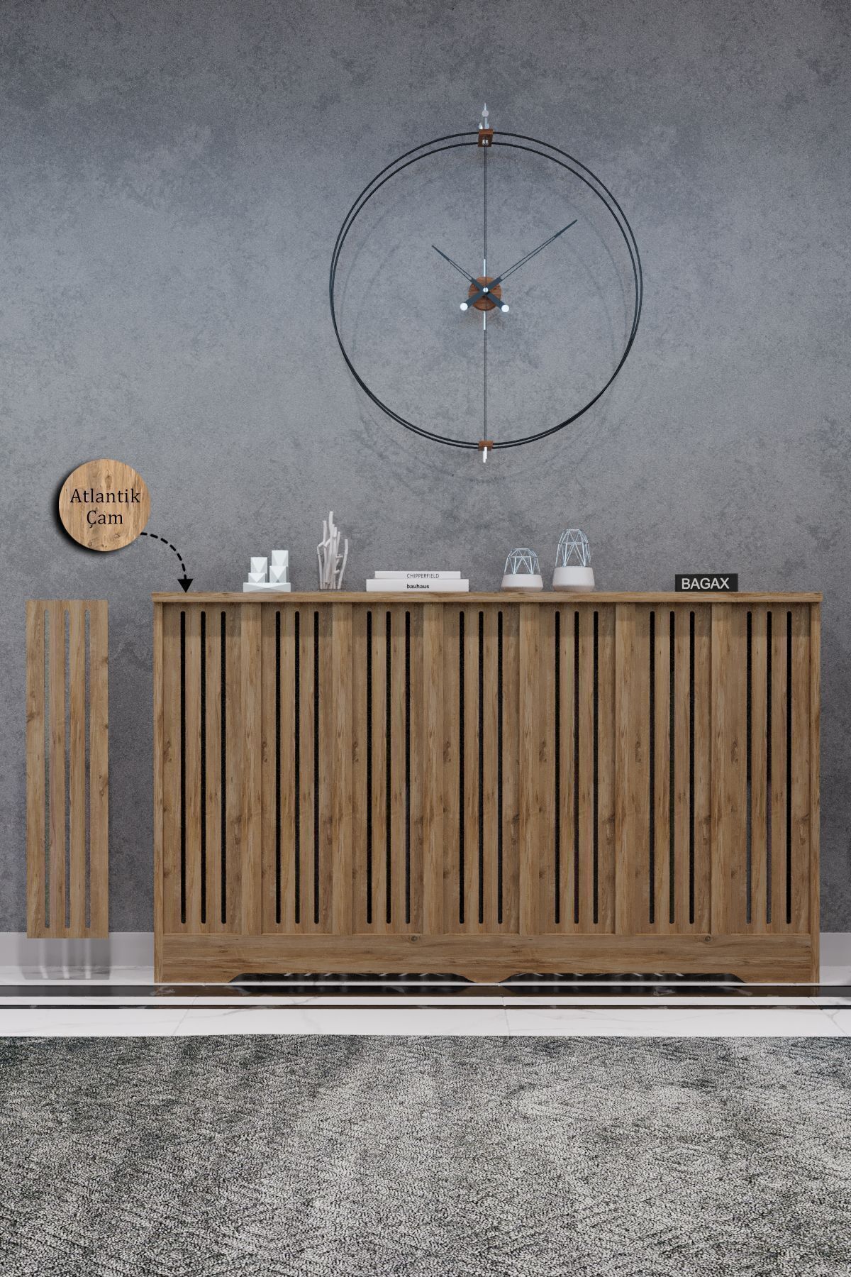 Bagax Efes Model, Çam Renk,iç Ölçü 136 Cm Dış Ölçü 140 Cm Petek Kaplama, Dresuar