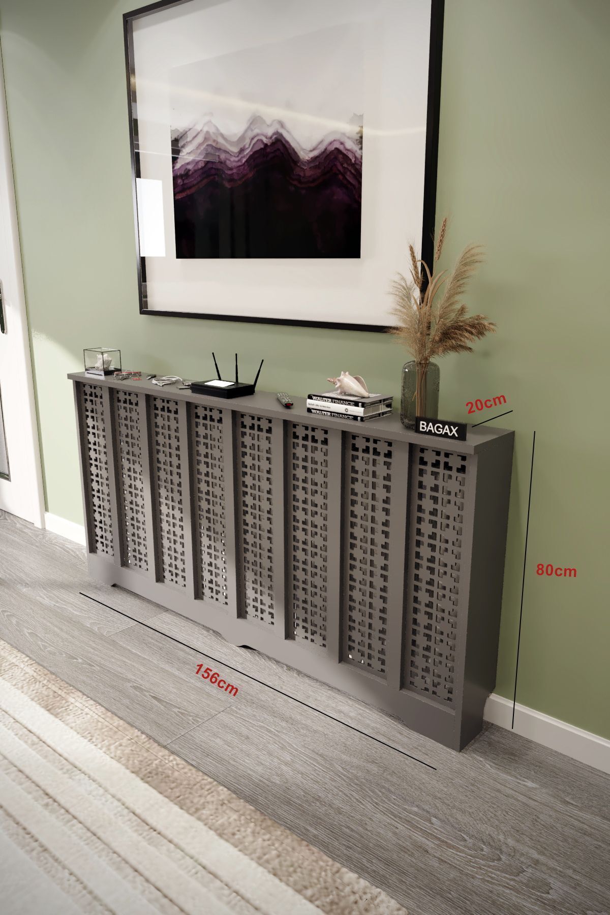 Bagax Truva Model, Antrasit Renk,iç Ölçü 156 Cm Dış Ölçü 160 Cm Petek Kaplama, Dresuar