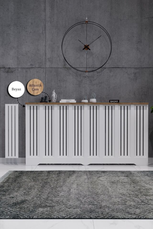 Bagax Petek Üstü Dekoratif Dresuar – Kalorifer Gizleme Antre Konsolu | Dar Alanlar İçin Modern ( iç 156 ) ( dış 160 cm ) D2