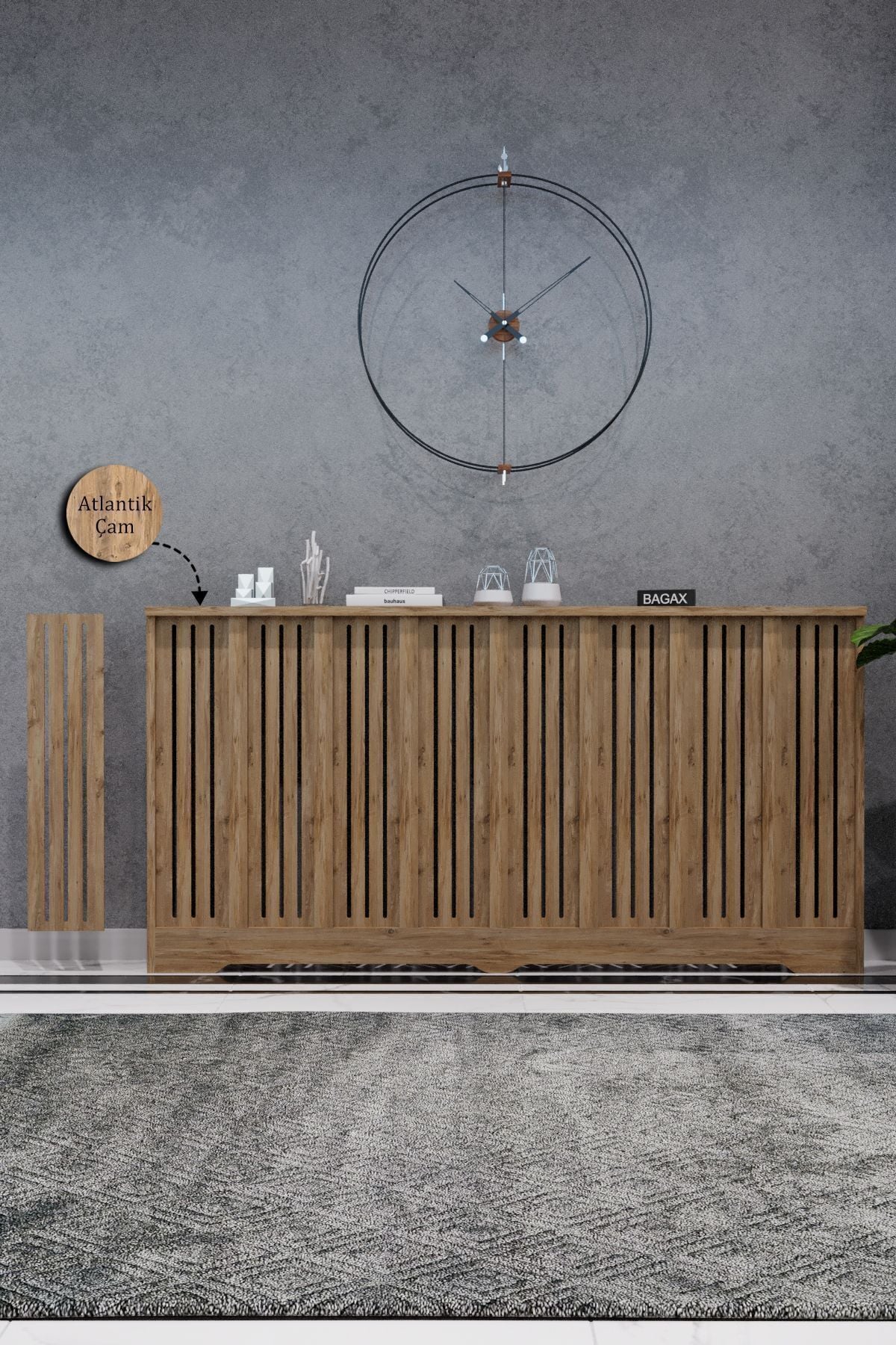 Bagax Efes Model, Çam Renk,iç Ölçü 156 Cm Dış Ölçü 160 Cm Petek Kaplama, Dresuar