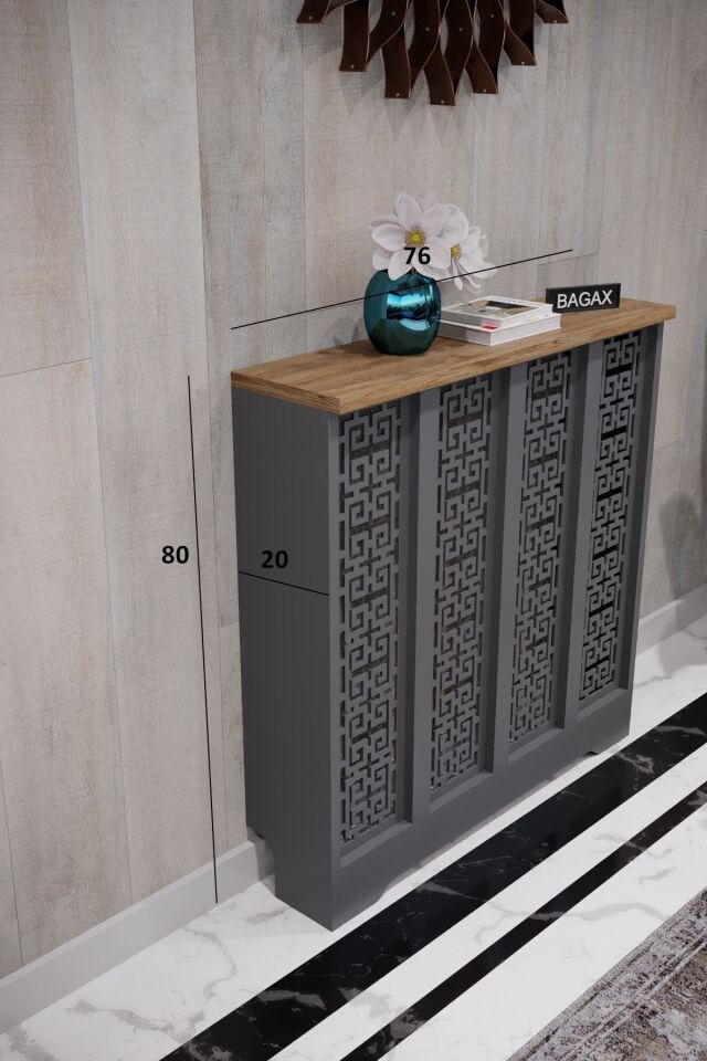 Bagax Karatay Model, Antrasit Üstü Çam Renk,iç Ölçü 76 Cm Dış Ölçü 80 Cm Petek Kaplama, Dresuar