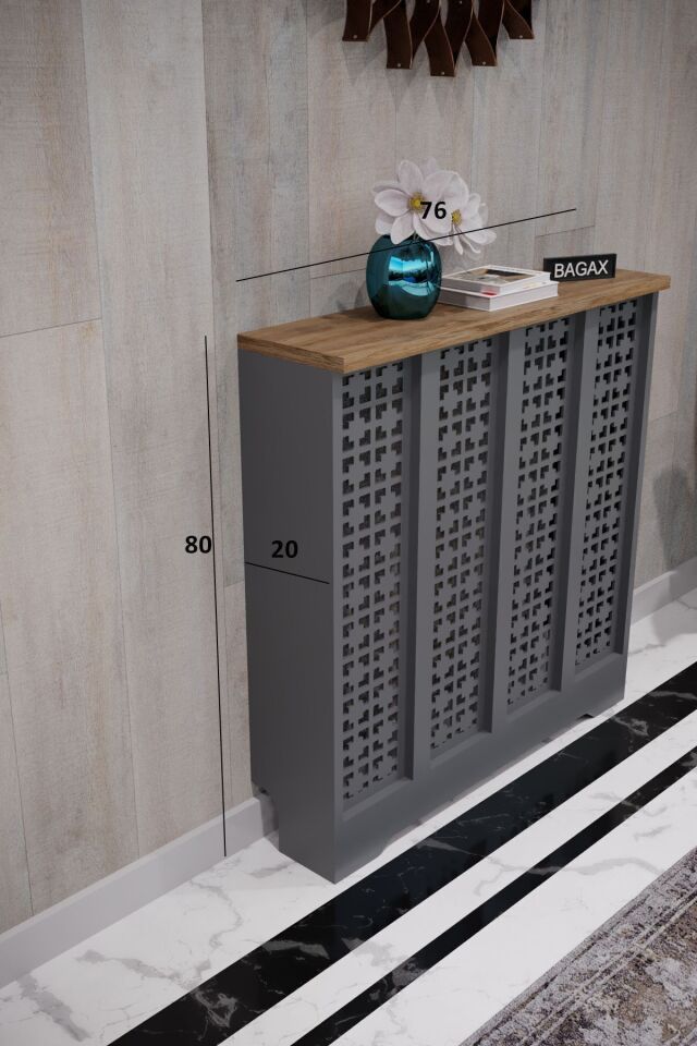 Bagax Truva Model, Antrasit Üstü Çam Renk,iç Ölçü 76 Cm Dış Ölçü 80 Cm Petek Kaplama, Dresuar