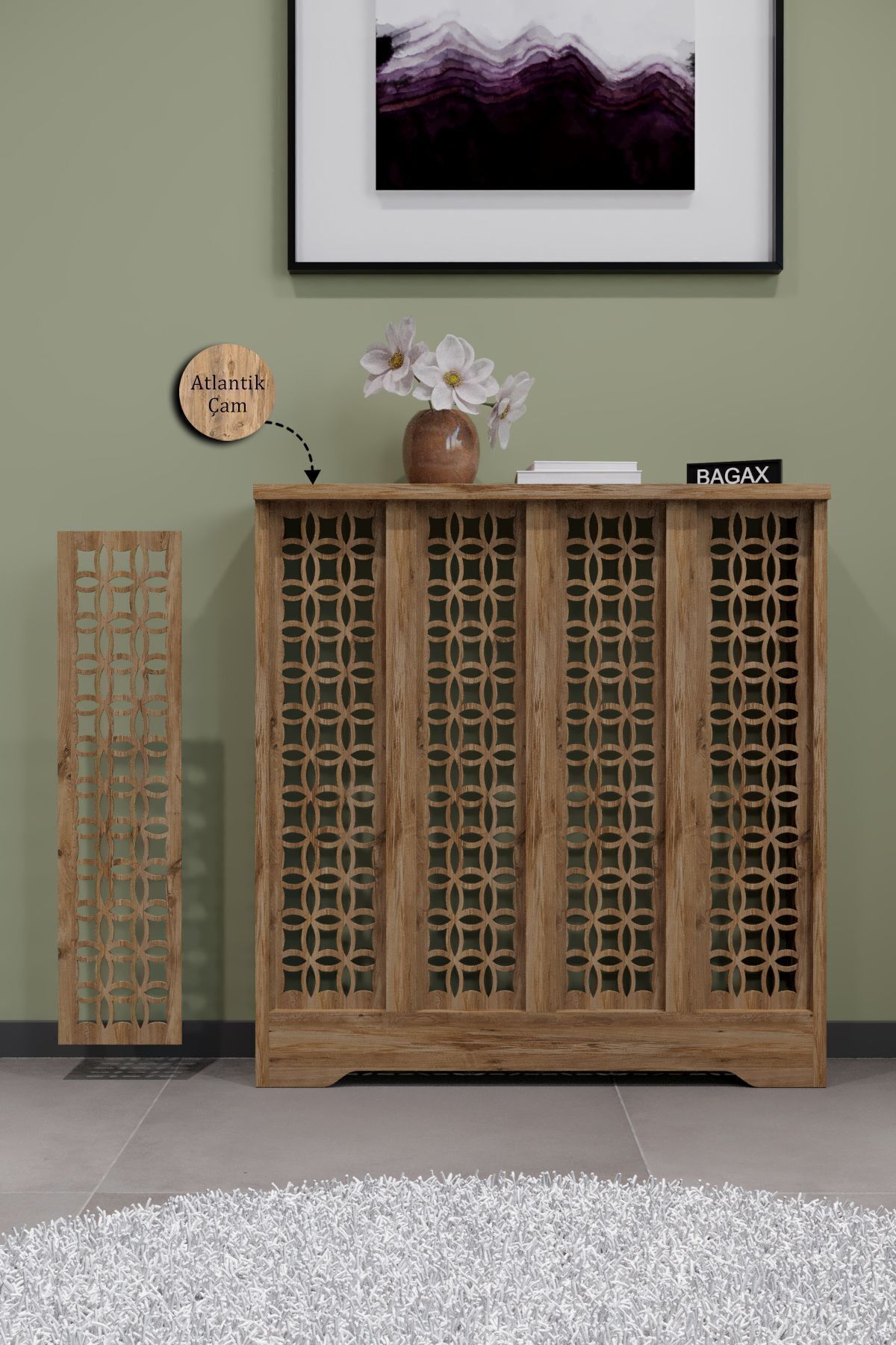 Bagax Ayasofya Model, Çam Renk,iç Ölçü 76 Cm Dış Ölçü 80 Cm Petek Kaplama, Dresuar