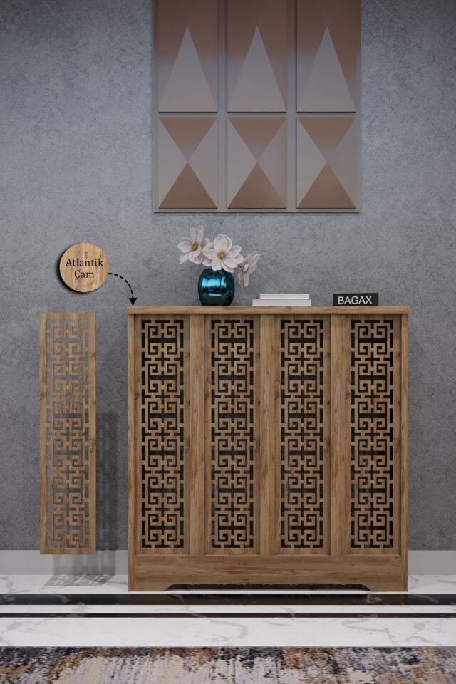 Bagax Karatay Model, Çam Renk,iç Ölçü 76 Cm Dış Ölçü 80 Cm Petek Kaplama, Dresuar