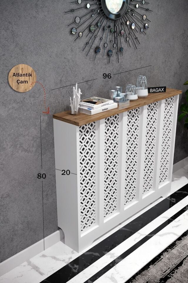 Bagax Petek Üstü Dekoratif Dresuar – Kalorifer Gizleme Antre Konsolu | Dar Alanlar İçin Modern ( iç 96 ) ( dış 100 cm ) D4