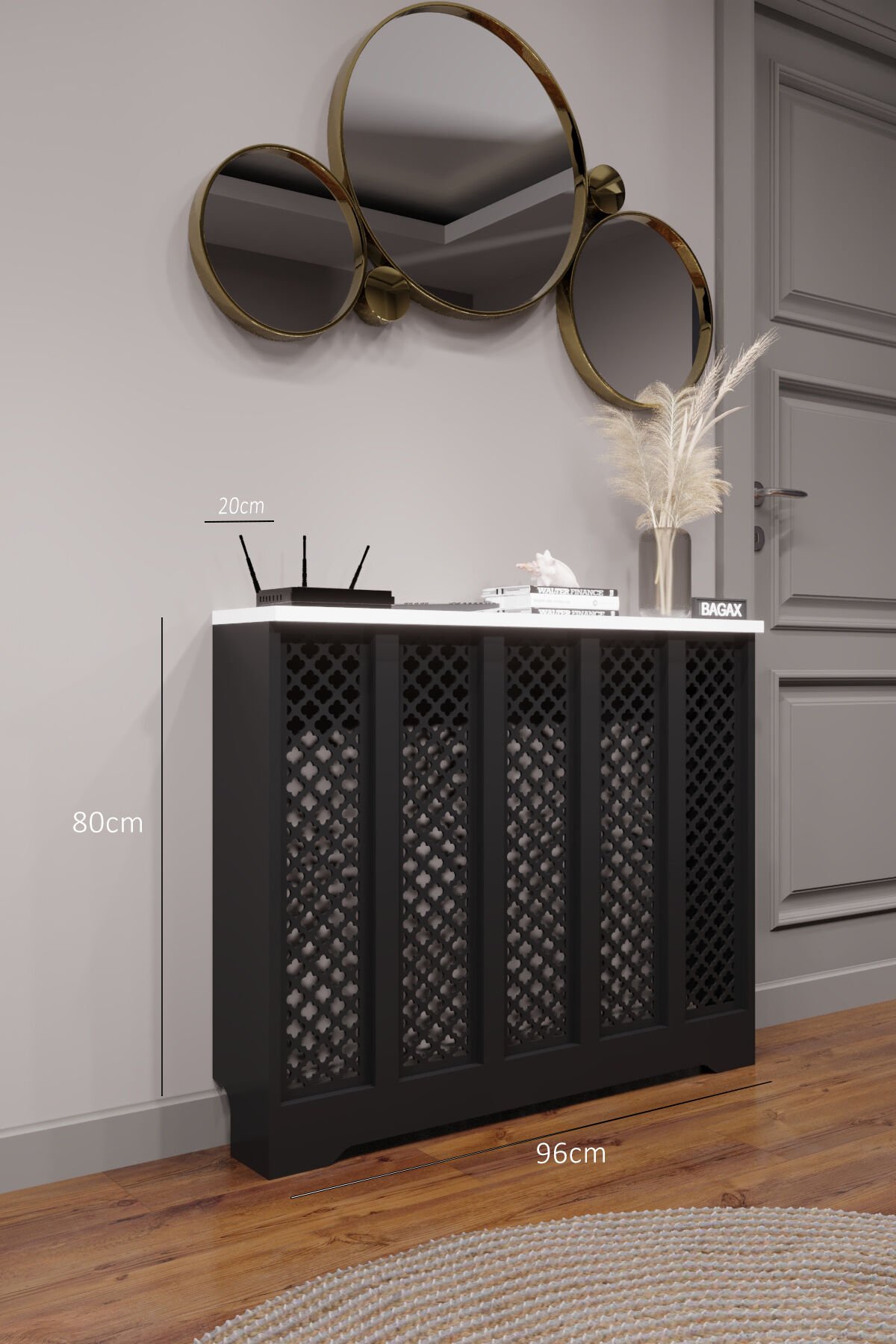 Bagax Ahşap Petek Kaplama Dresuariç Ölçü 96 Cm Dış Ölçü 100 Cm, Kalorifer Kapama
